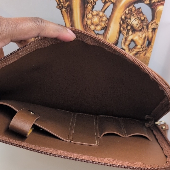 Yellow Travel Bag with Smooth Faux Leather Finish - Picture 5 of 5